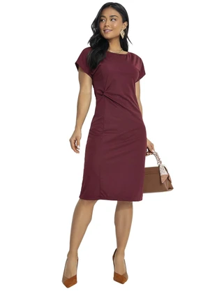 Rosalie - Vestido Bordô em Malha - ROSALIE