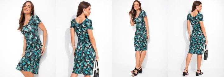 Vestido Estampado em Malha de Polister