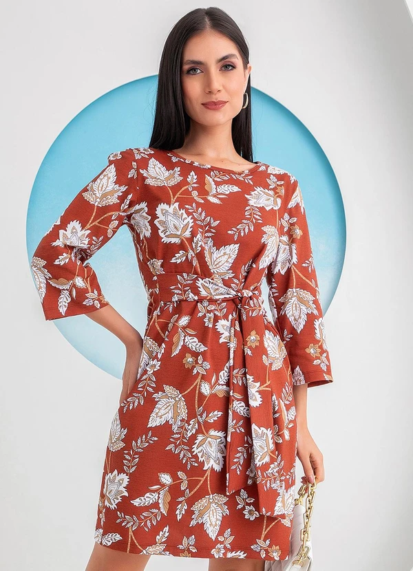 Rosalie - Vestido Floral Boho em Malha de Algodão