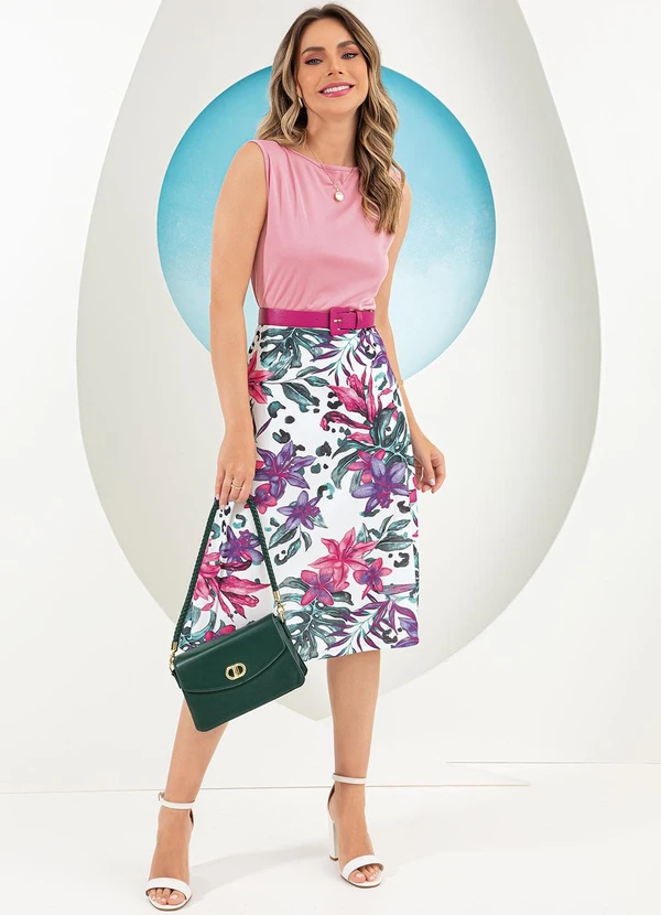 Rosalie - Vestido Floral Branco em Malha 3