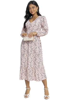 Rosalie - Vestido Floral Delicado em Malha - ROSALIE