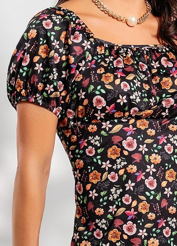 Rosalie - Vestido Floral Escuro em Jersey Acetinado 5