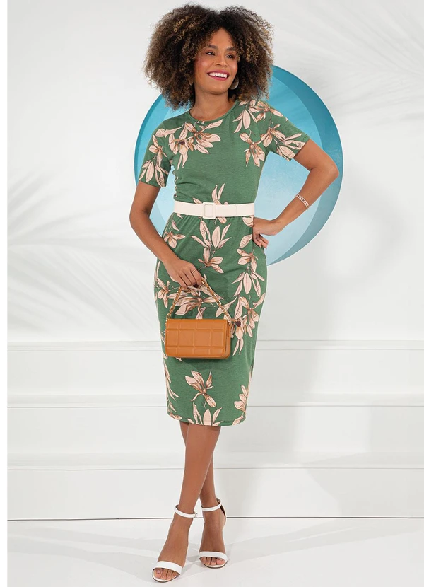 Rosalie - Vestido Floral Verde em Poliviscose 5