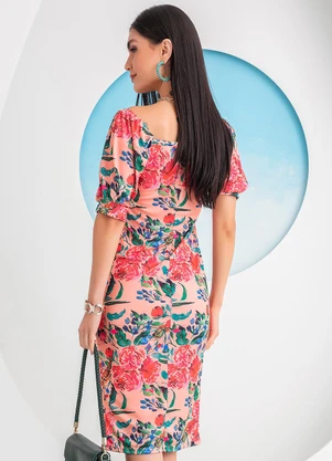 Rosalie - Vestido Floral Vibrante em Jersey Acetinado - ROSALIE