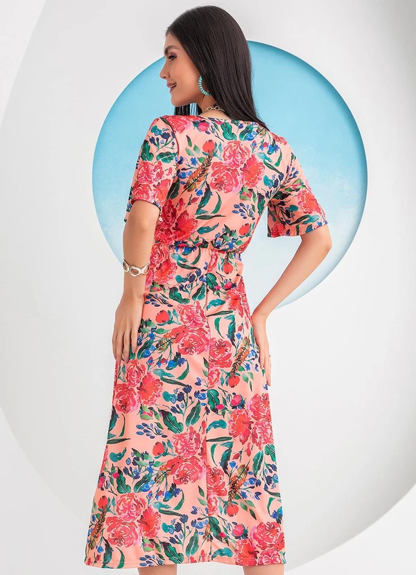 Rosalie - Vestido Floral Vibrante em Jersey Acetinado 2