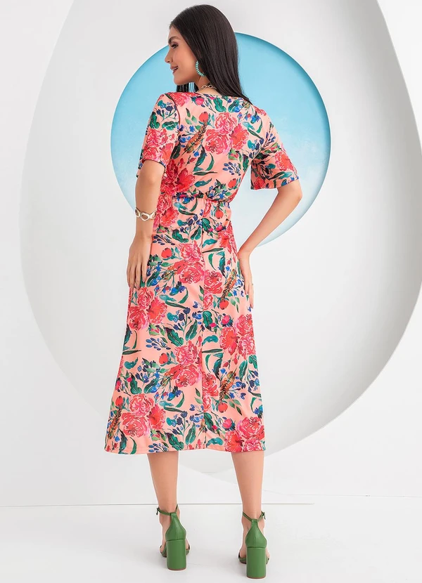 Rosalie - Vestido Floral Vibrante em Jersey Acetinado 4