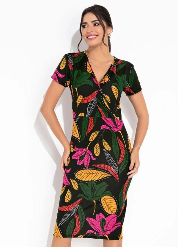 Rosalie - Vestido Folhagem Transpassado