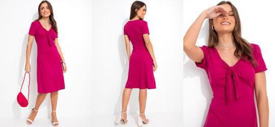 Vestido Fcsia em Malha