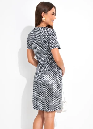 Rosalie - Vestido Geométrico Abstrato em Malha de Poliéste - ROSALIE