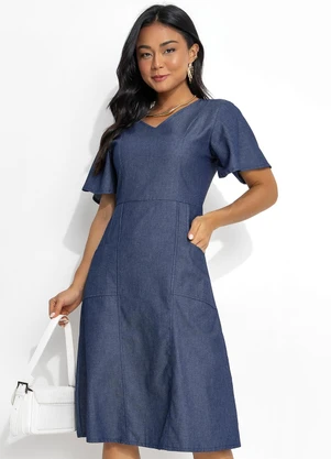 Moda Feminina Posthaus Vestidos Jeans Vestido Jeans Médio Em Jeans