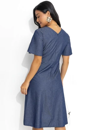 Rosalie - Vestido Jeans Médio em Jeans Leve - ROSALIE