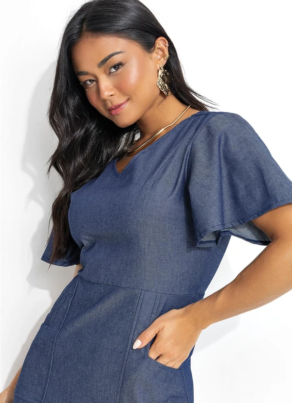 Rosalie - Vestido Jeans Médio em Jeans Leve 6