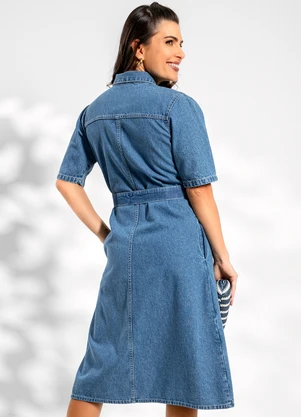 Rosalie - Vestido Jeans Médio em Jeans - ROSALIE