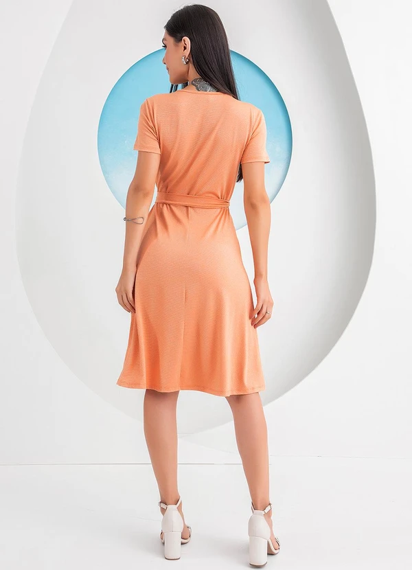 Rosalie - Vestido Laranja em Malha Metalizada 4