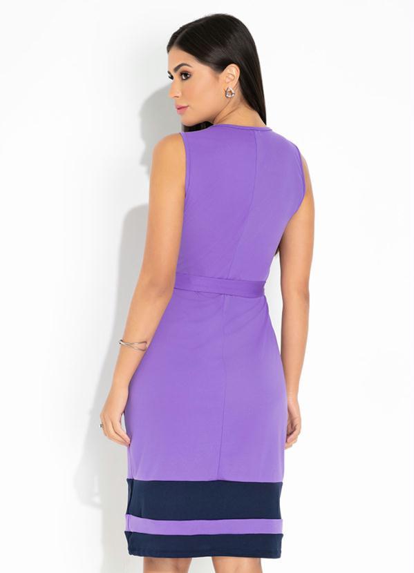 Outlet - Vestido Lavanda com Faixa Moda Evangélica 2