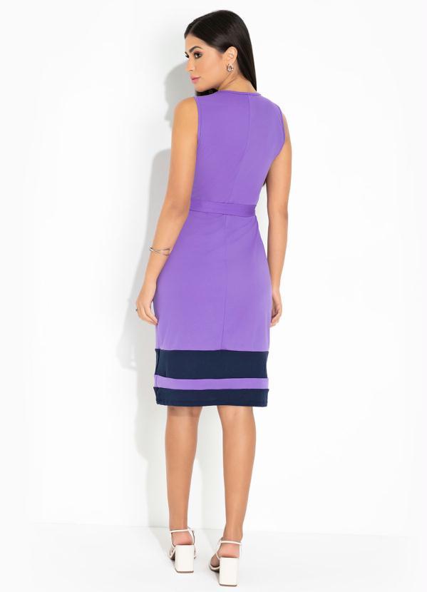 Outlet - Vestido Lavanda com Faixa Moda Evangélica 5