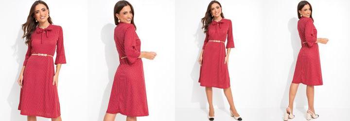 Vestido Po Vermelho em Malha