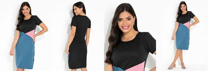 Vestido Preto com Recortes