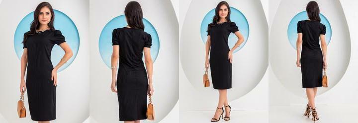 Vestido Preto em Canelado