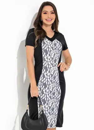 Rosalie - Vestido Preto em Malha - ROSALIE