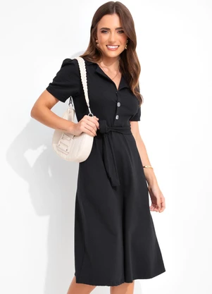 Rosalie - Vestido Preto em Malha - ROSALIE