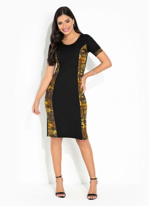 Queima Estoque - Vestido Preto/Felinos Moda Evangélica 4