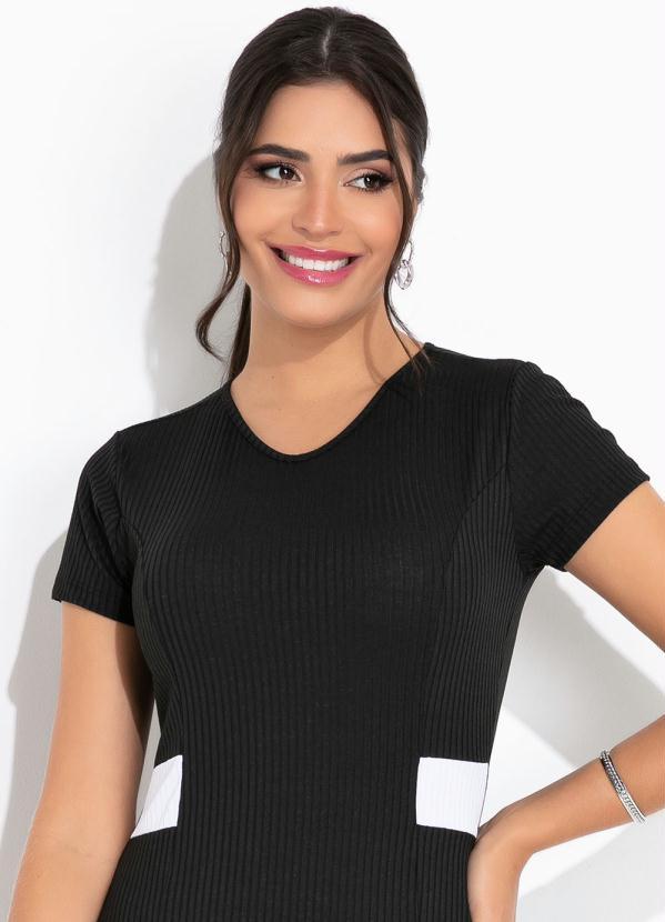 Outlet - Vestido Preto Recortes Princesa Moda Evangélica 3