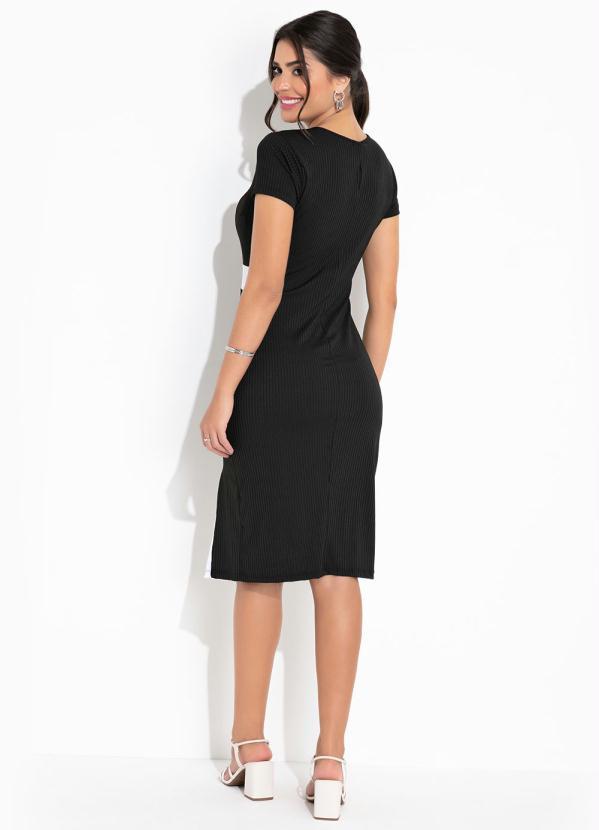 Outlet - Vestido Preto Recortes Princesa Moda Evangélica 5