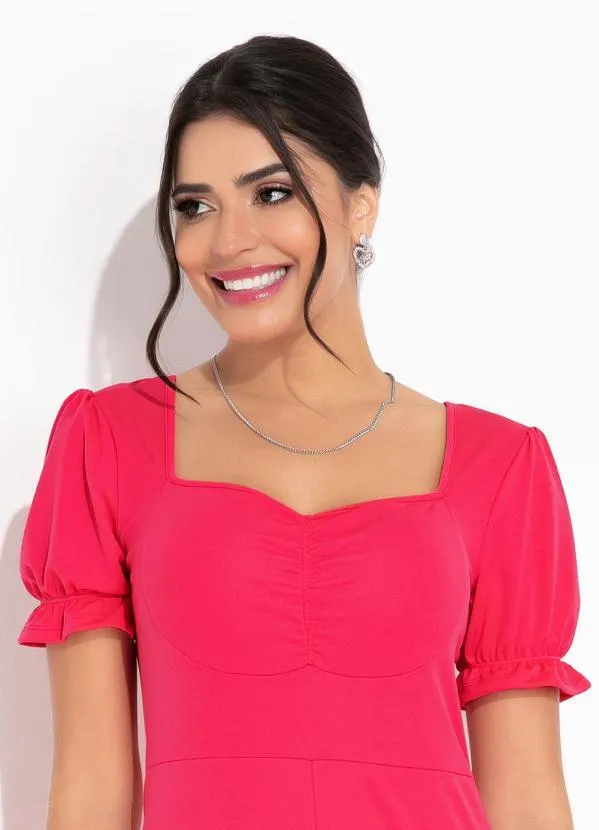 Rosalie - Vestido Rosa Decote Princesa 3