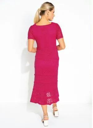 Rosalie - Vestido Rosa em Tricô - ROSALIE