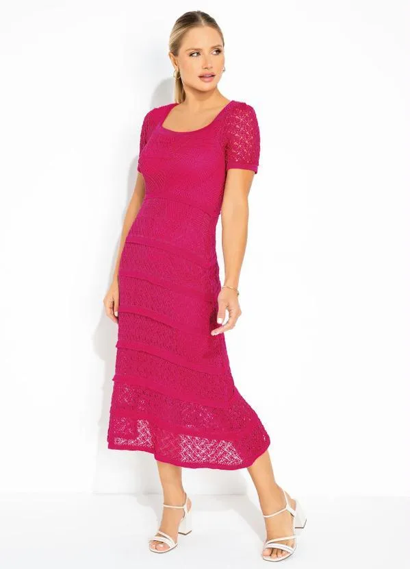 Rosalie - Vestido Rosa em Tricô