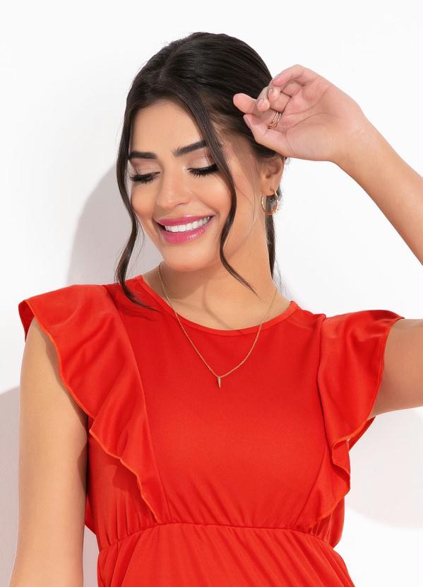 Queima Estoque - Vestido sem Mangas Laranja Moda Evangélica 3