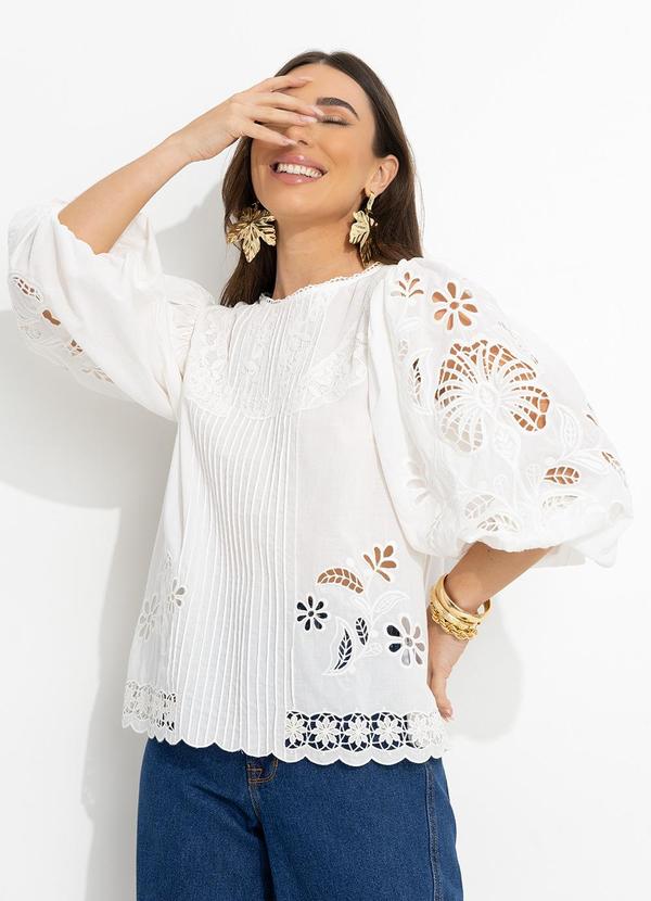 Farm - Bata Artesanal Renda Off White