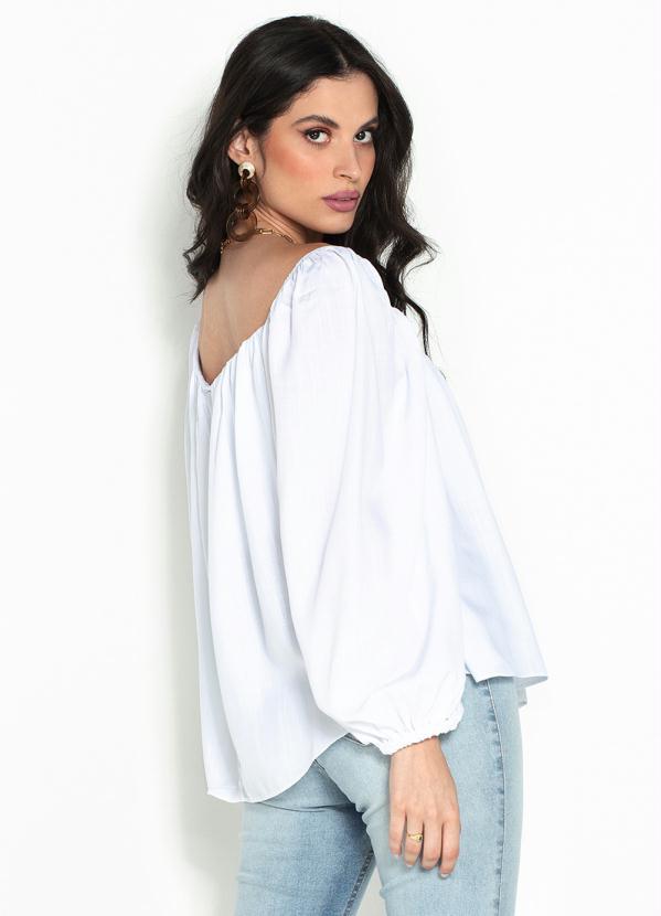 Lança Perfume - Bata Manga Longa de Viscose Branca 2