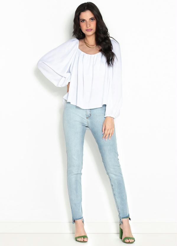 Lança Perfume - Bata Manga Longa de Viscose Branca 3