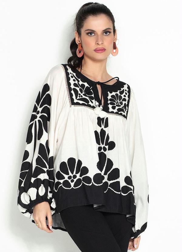 Farm - Bata Palermo em Viscose Branca