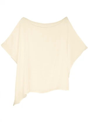 Enfim - Blusa Assimétrica Acetinada Off White - ENFIM