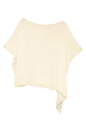 Enfim - Blusa Assimétrica Acetinada Off White - ENFIM