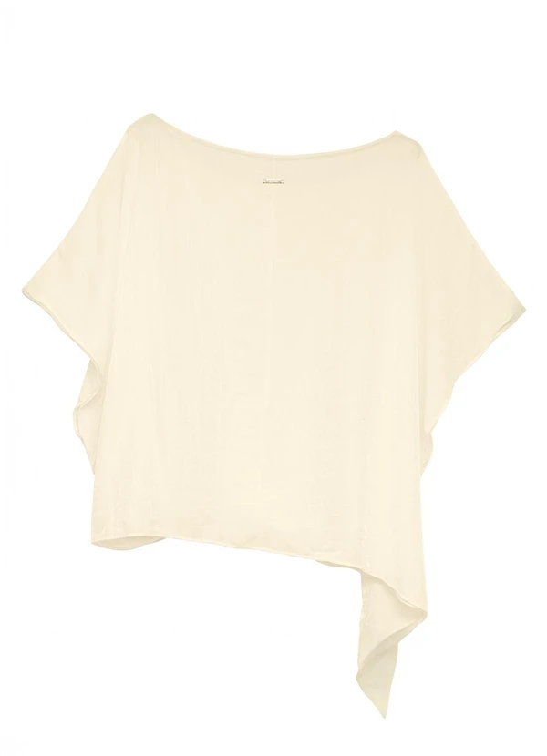 Enfim - Blusa Assimétrica Acetinada Off White 2