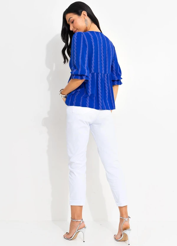 bonprix - Blusa Azul Marinho em Tecido Laise 4