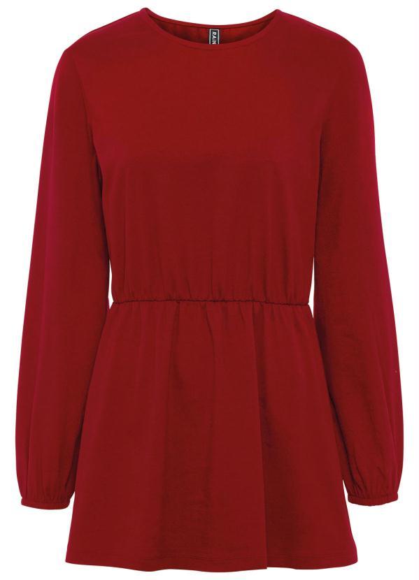 Outlet - Blusa Bata com Elástico na Cintura Vermelho 2