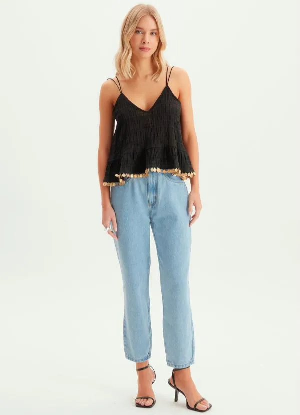 Lança Perfume - Blusa Bata de Alça Preta 3