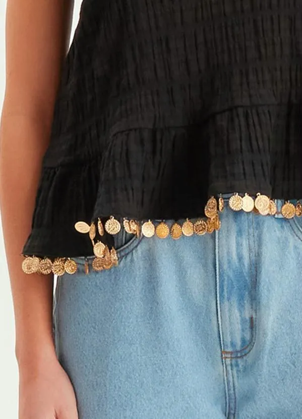 Lança Perfume - Blusa Bata de Alça Preta 6