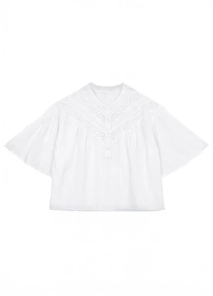Malwee - Blusa Bata em Algodão Branco - MALWEE