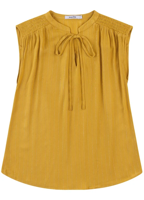Malwee - Blusa Bata em Amarelo Mostarda