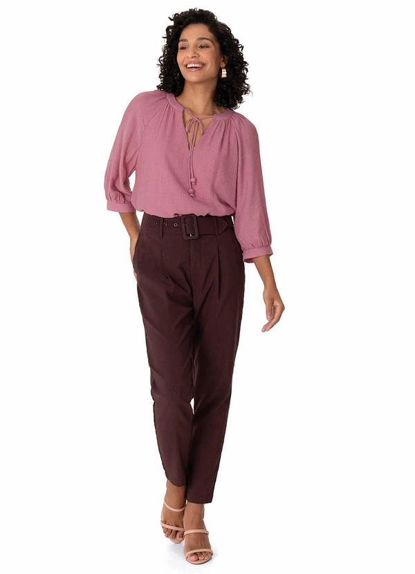 Malwee - Blusa Bata em Crepe Rosê 2