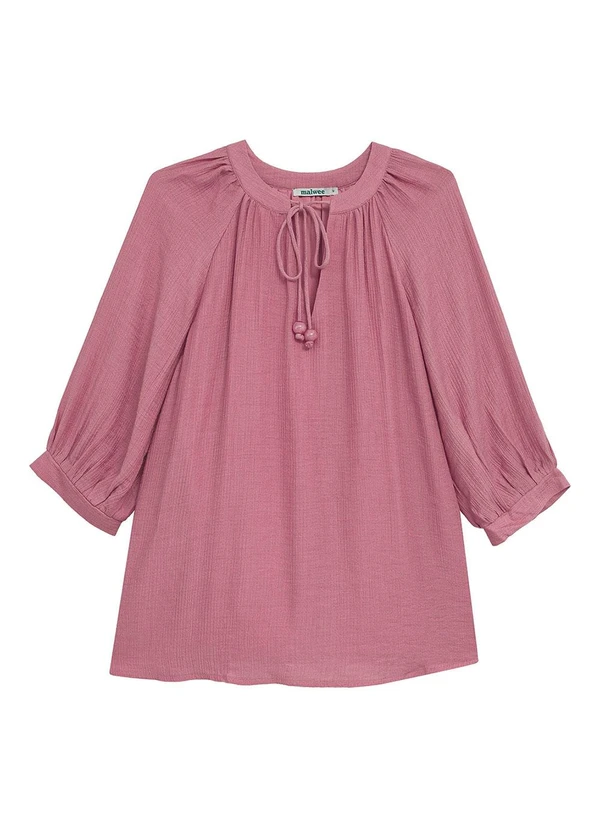 Malwee - Blusa Bata em Crepe Rosê 3