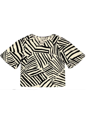 Malwee - Blusa Bata Geométrica Maquinetada Preto - MALWEE