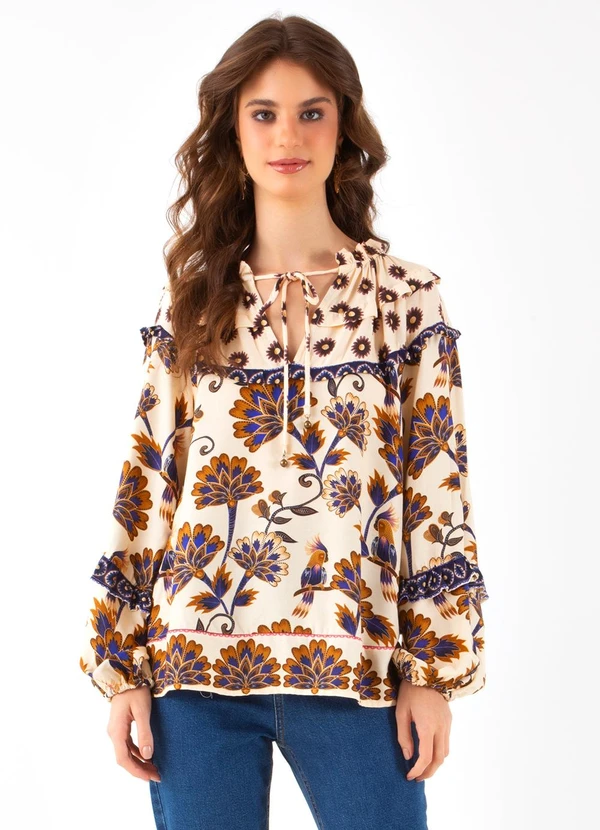 Farm - Blusa Bata Jasmin Marrom