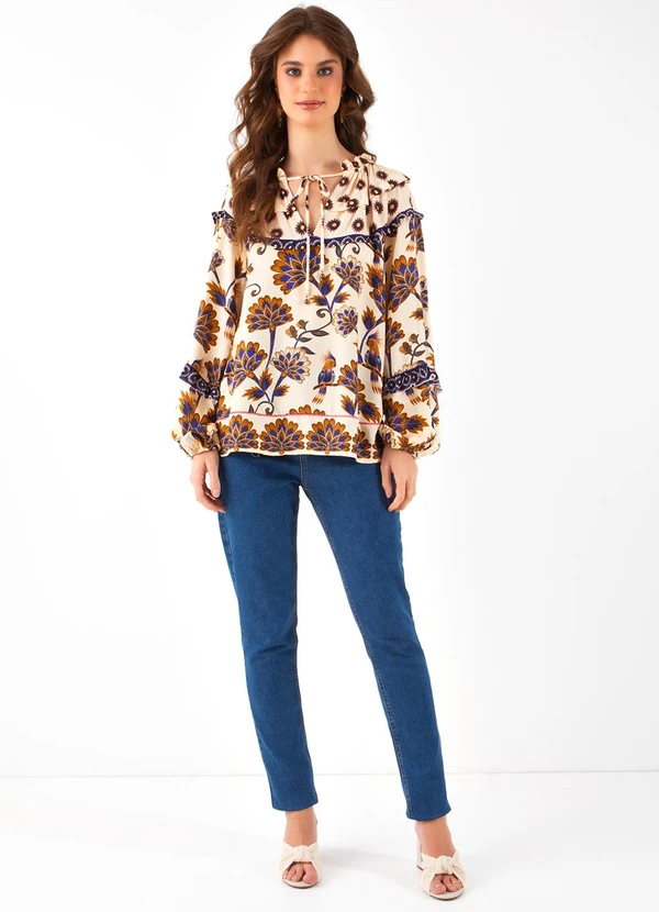 Farm - Blusa Bata Jasmin Marrom 3